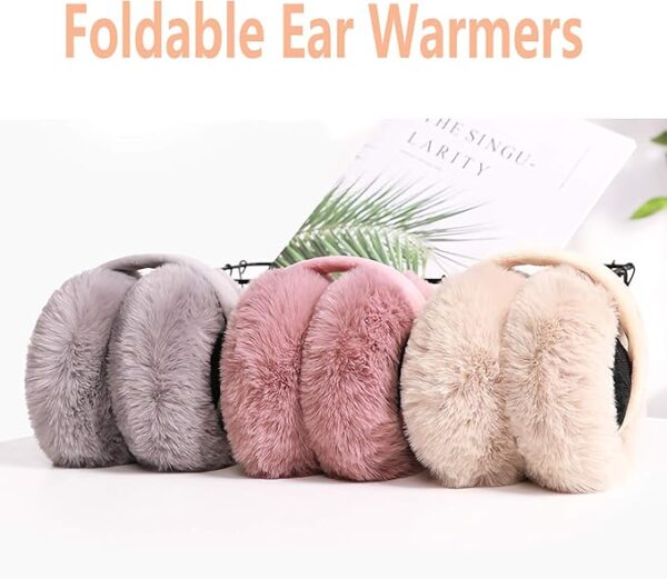 LCXSHYE Winter Ear muffs Faux Fur Warm Earmuffs Cute Foldable Outdoor - Image 2